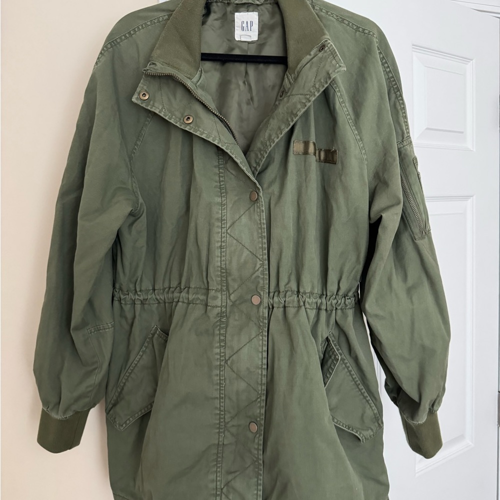 GAP Women's Olive Utility Jacket L Tall